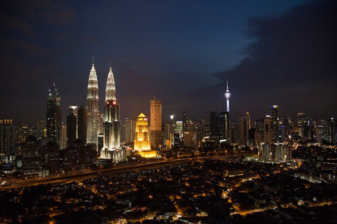 petronas towers kuala lumpur night skyline landscape